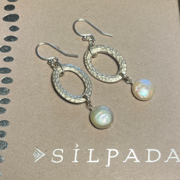 Silpada Pearl Drop Earrings - Picture 4 of 7